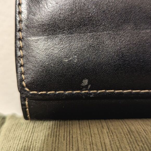 Wilsons Black Leather Checkbook and Card Wallet Organizer - Picture 8 of 11